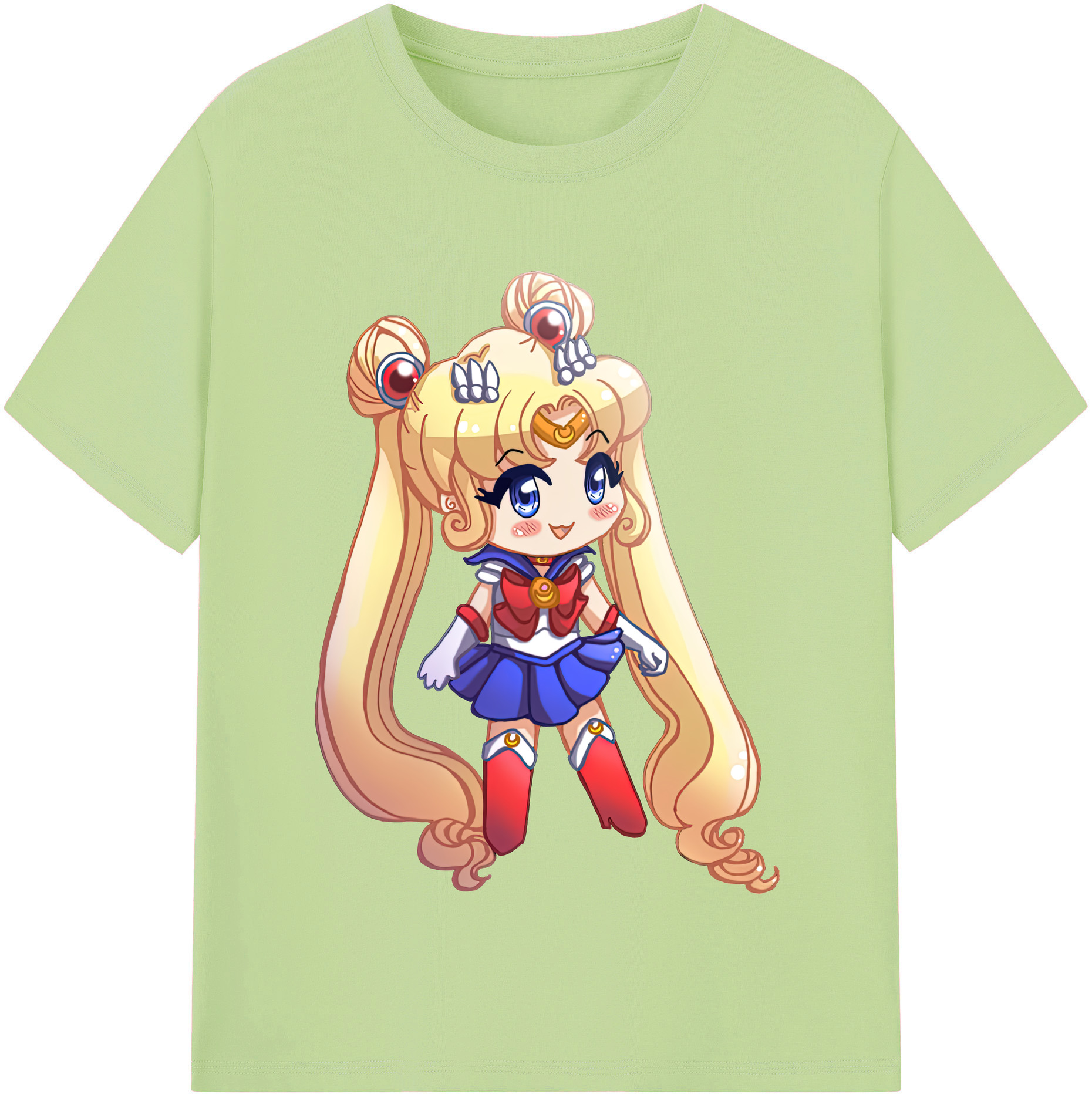 （画像用） 美少女戦士セーラームーン 月野 うさぎ つきの うさぎ Sailor Moon Tsukino Usagi 綿100％半袖Tシャツ（フロントプリント）